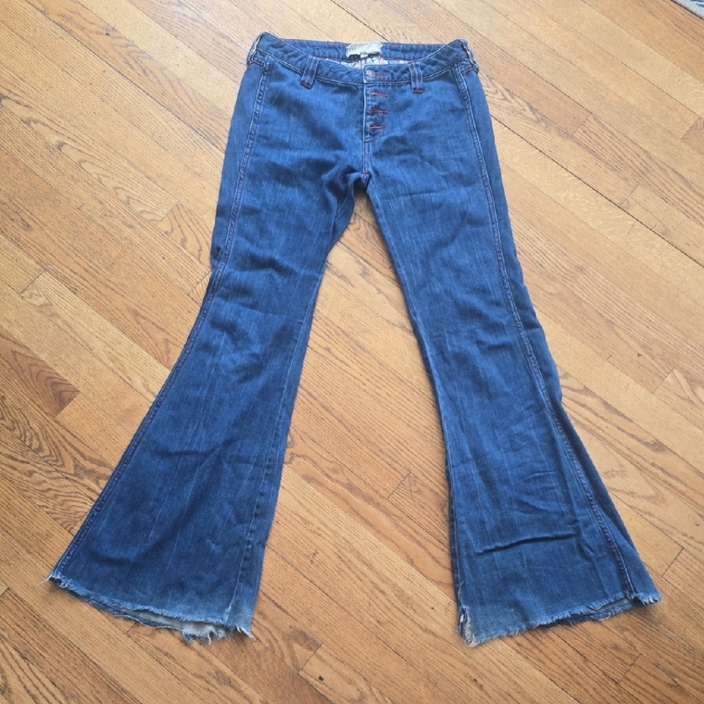 Free People Dark Blue Flare Jeans